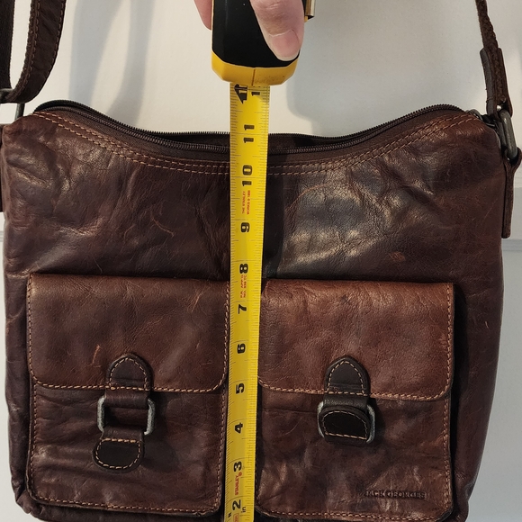 Jack Georges Voyager Hobo Crossbody Leather Bag - Picture 12 of 13